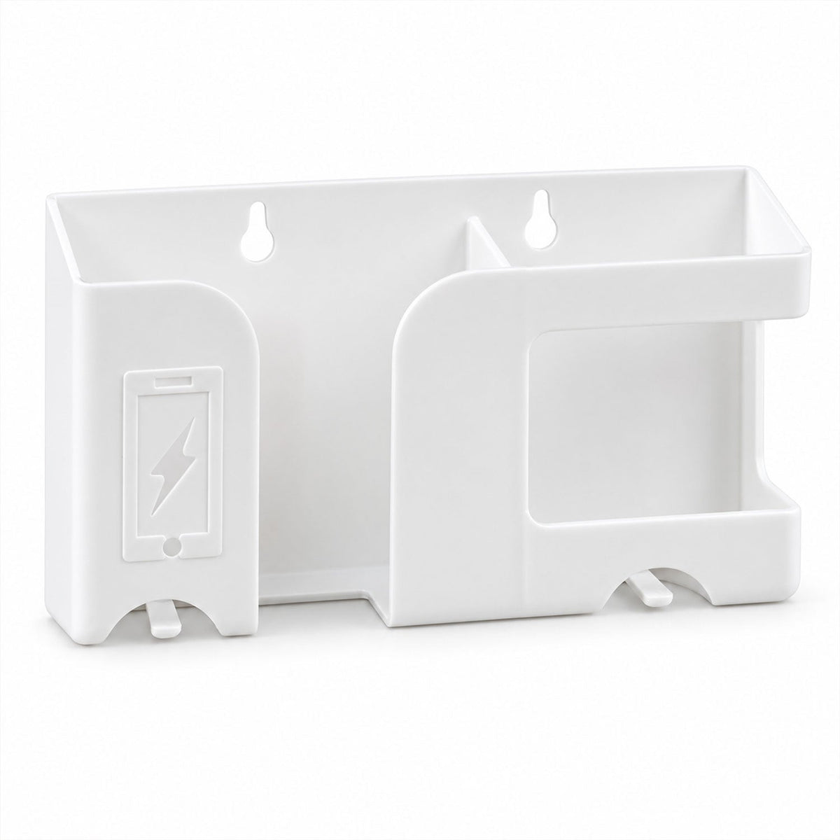 Wall Mounted Mobile Charging Stand With Remote And Pen Storage Holder (1 Pc)
