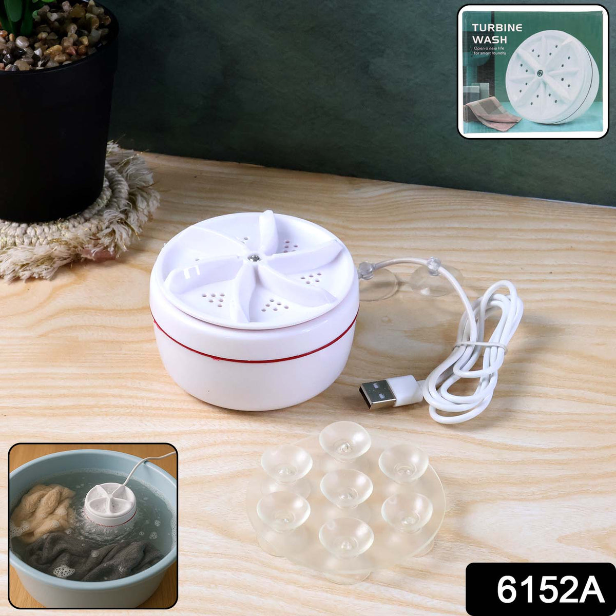 6152a Mini Washing Machine Turbine Washing Machine Door Hinge  Lightweight Turbo Washer With Usb Cable For Home Camping College Rooms Use